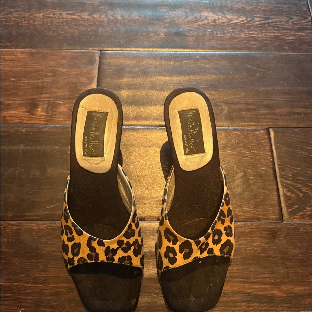 Nicole Miller Leopard Print Women's Kitten Heels